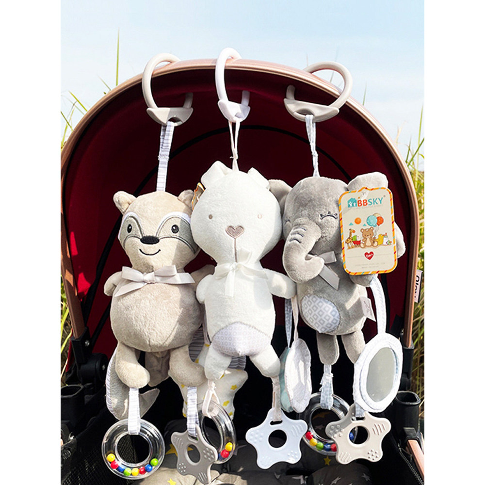 Carrinho de bebê pingente assento de segurança chocalho sino cabeceira vento carrilhão boneca decoração do carro cama si