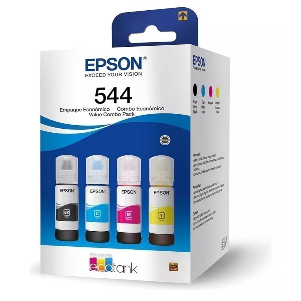 Kit  4 refil tinta  T544 para impressora L3250 L3210 L3110 4 CORES