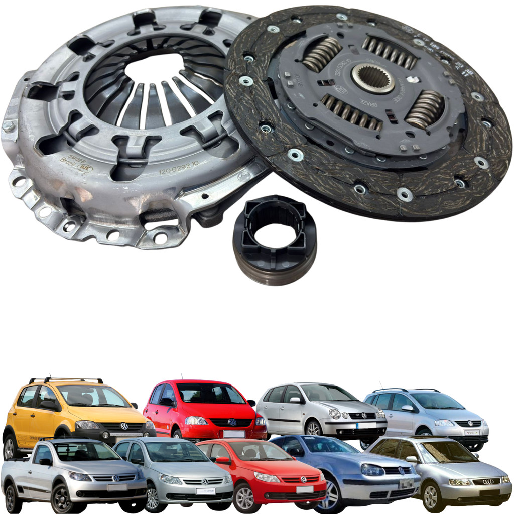 Kit Embreagem LUK para A3 CrossFox Fox Gol Golf Polo Saveiro SpaceFox Voyage 1.0 1.6 8V G5 6203127000