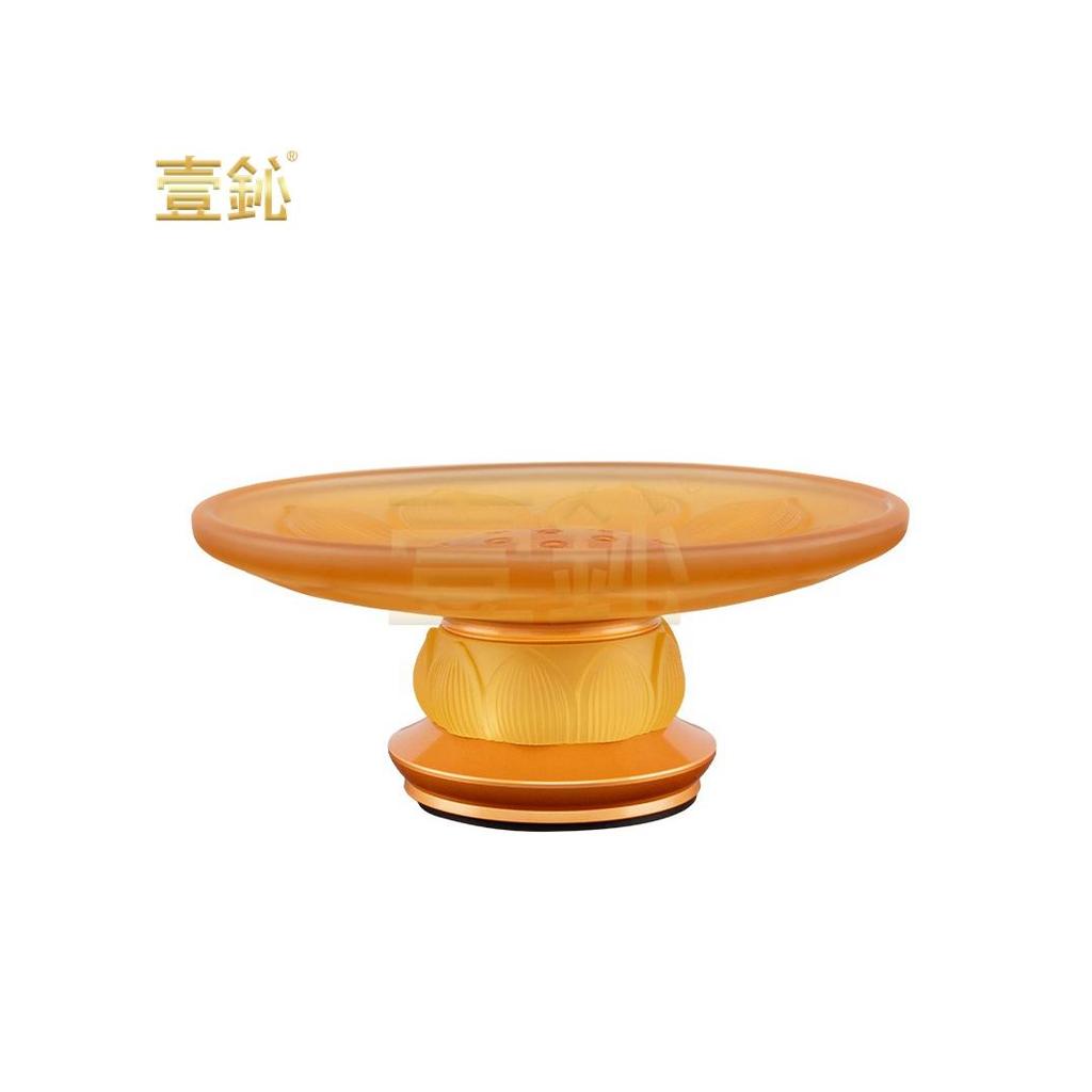 Yixin placa de oferta de vidro de cobre oferta doméstica buda frente oferecendo placa de frutas pêndulo oferecendo placa
