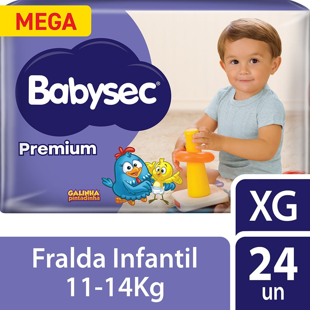 Fralda Babysec Premium Mega Tamanho XG 11-14 kg 24 Unidades