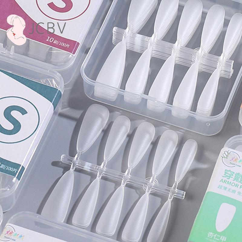 [JCBV] 100 Peças De Prensa Nas Pontas Das Unhas , Cobertura Completa , Remendos Ultrafinos Para Falsas , Sistema De Exte
