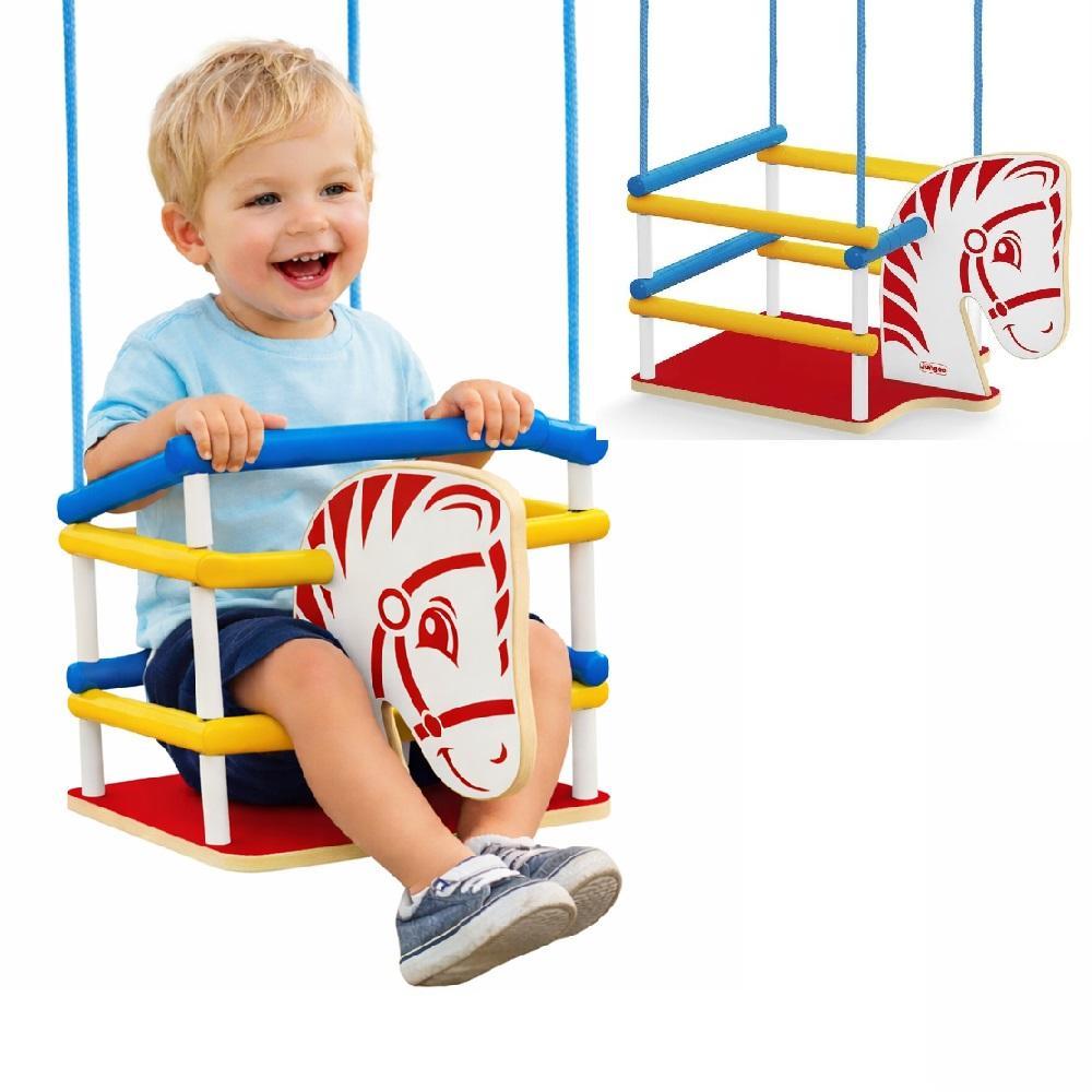 CADEIRINHA BALANCO INFANTIL CAVALINHO MADEIRA CADEIRA BEBE GRADE PROTECAO BALANCINHO SUSPENSA