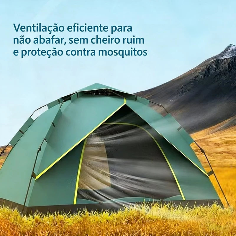 Barraca de Camping Automática 3-4 Pessoas Prova d'Água 200×200×135cm — foto 7