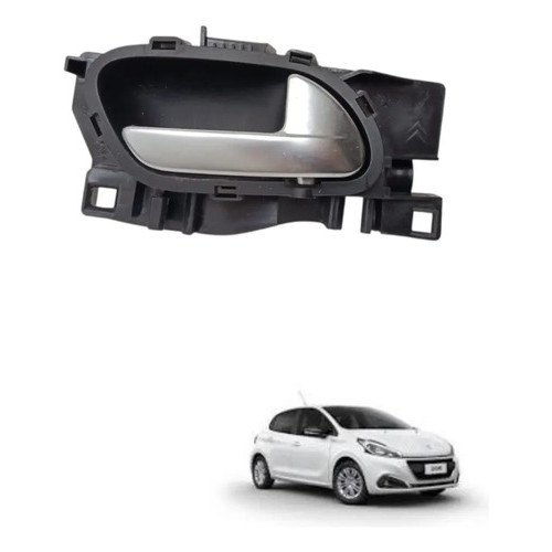Maçaneta Interna Lado Direito Peugeot 208 2008 Cinza Dianteira/traseira