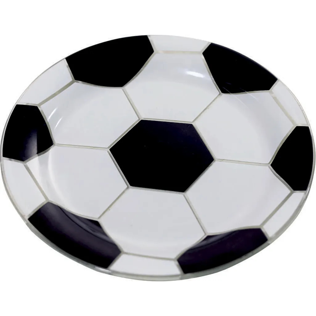 Prato Sobremesa em Vidro Bola de Futebol 18cm - Decor Glass