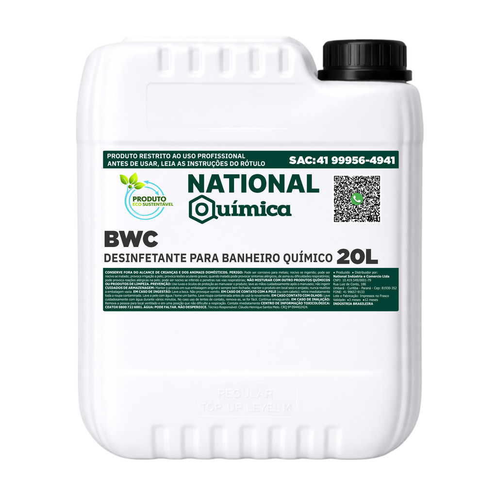 Desinfetante Para Banheiro Químico 20 L Bwc National Química