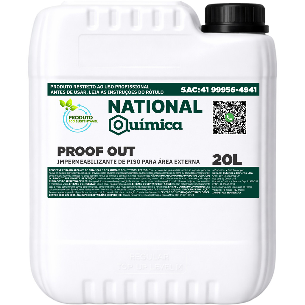 Impermeabilizante de Piso para Área Externa 20 L Proof Out National Química