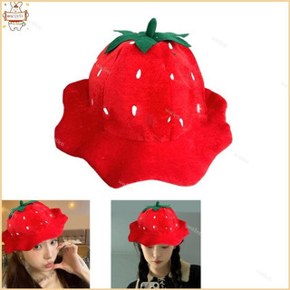 Chapéu Morango Pelúcia Capacete Frutas Para Festas Temáticas Adereços Fotográficos Carnavais