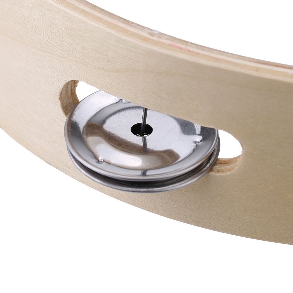 ucanshop.br WOTAO 8 sino de pandeiro sem cabeça de madeira portátil com jingles de metal de uma fileira e percussão