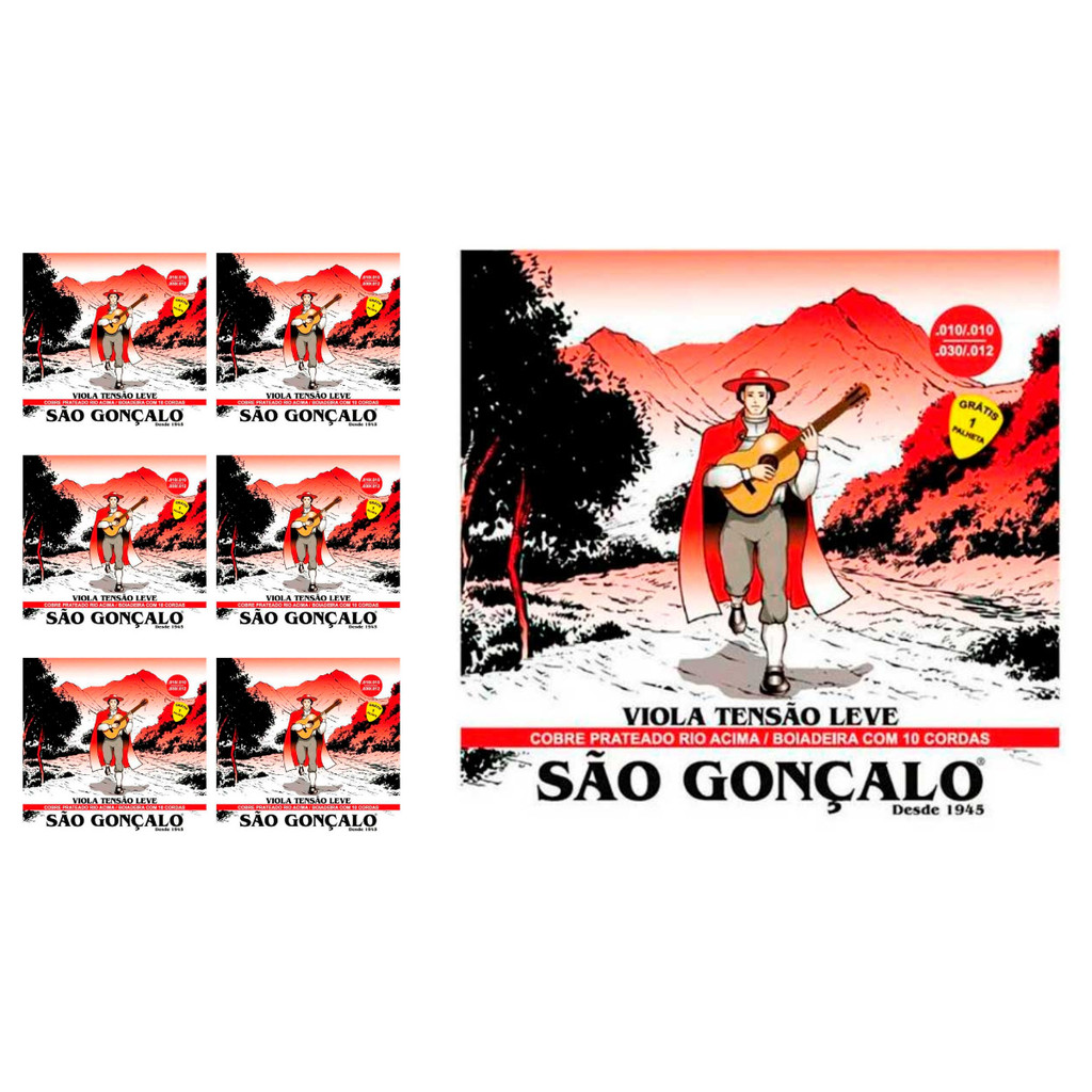 Kit 7 Jogos de Cordas P/Viola Cebolão em Mi 010 São Gonçalo