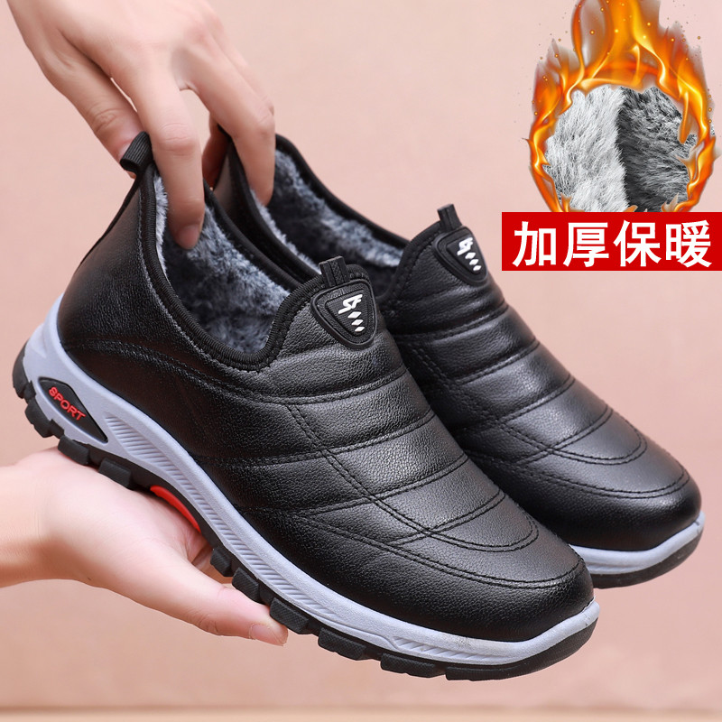 W inverno novo estilo sapatos de algodão masculinos velhos sapatos de pano de pequim sapatos masculinos deslizamento em