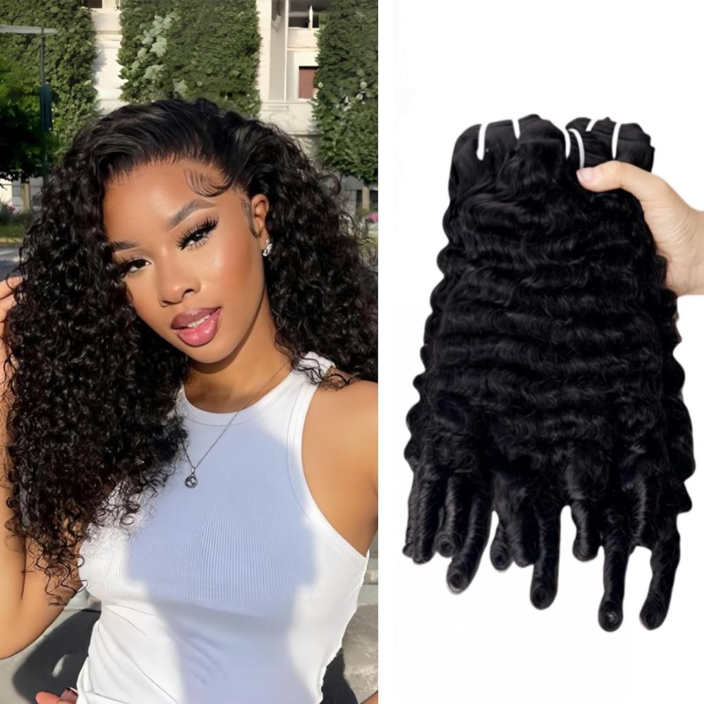 Cabelo Humano Cacheado Birmanês em Mechas, 12, 14, 16 Polegadas, Grau 12A, 100% Cabelo Virgem Brasileiro Não Processado,
