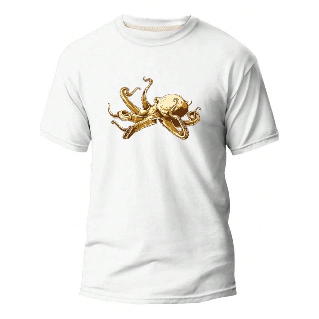 Camiseta Masculina Algodão Polvo Dourado Streetwear Moda Premium Menor Preço
