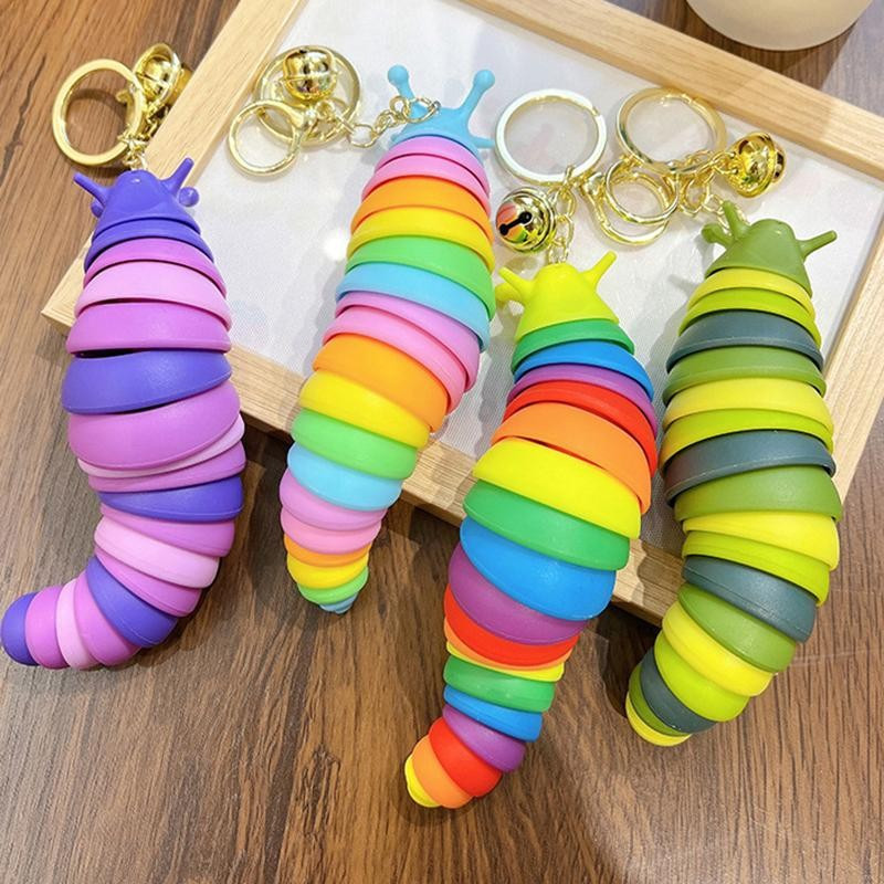 Decorador 3D Conjunta Estiramento Caterpillar Brinquedo Chaveiro Para Crianças Brinquedos De Mão Flexíveis Sensorial Alí
