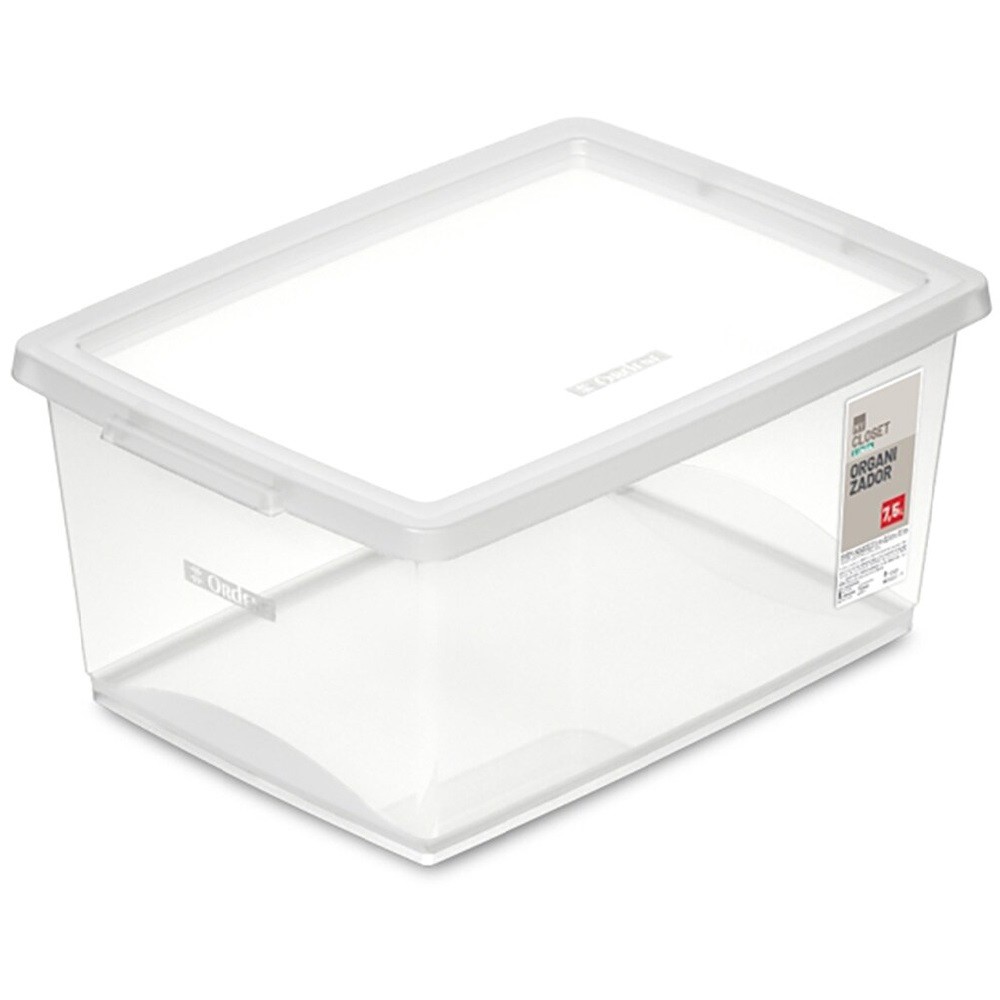 Caixa organizadora box alta cristal 7,5L OR80400 Ordene
