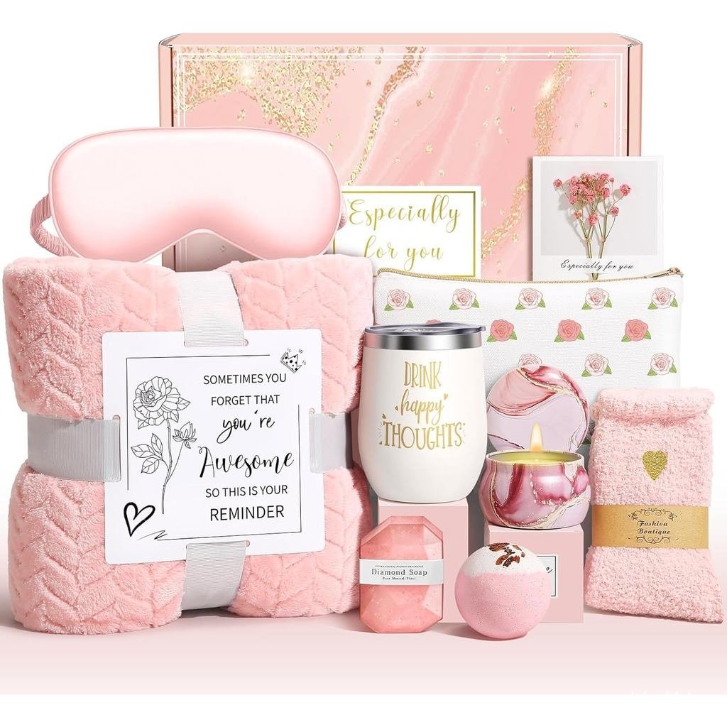 Birthday Gifts for Women Mom, Relaxing Self Care Package Get Well Spa Gift Baskets for Woman, Unique Easter Basket Mothe