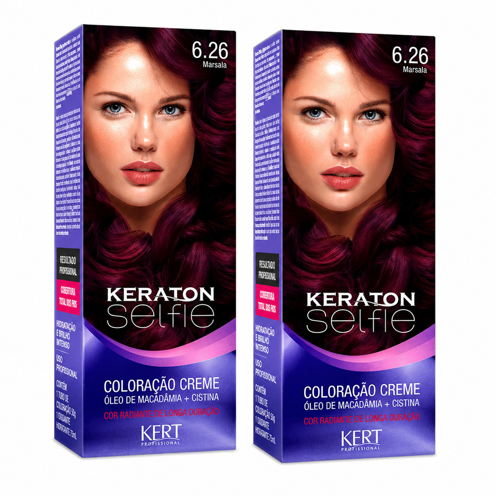 Kit 2 Tinta Keraton Selfie 6.26 Marsala Intensa