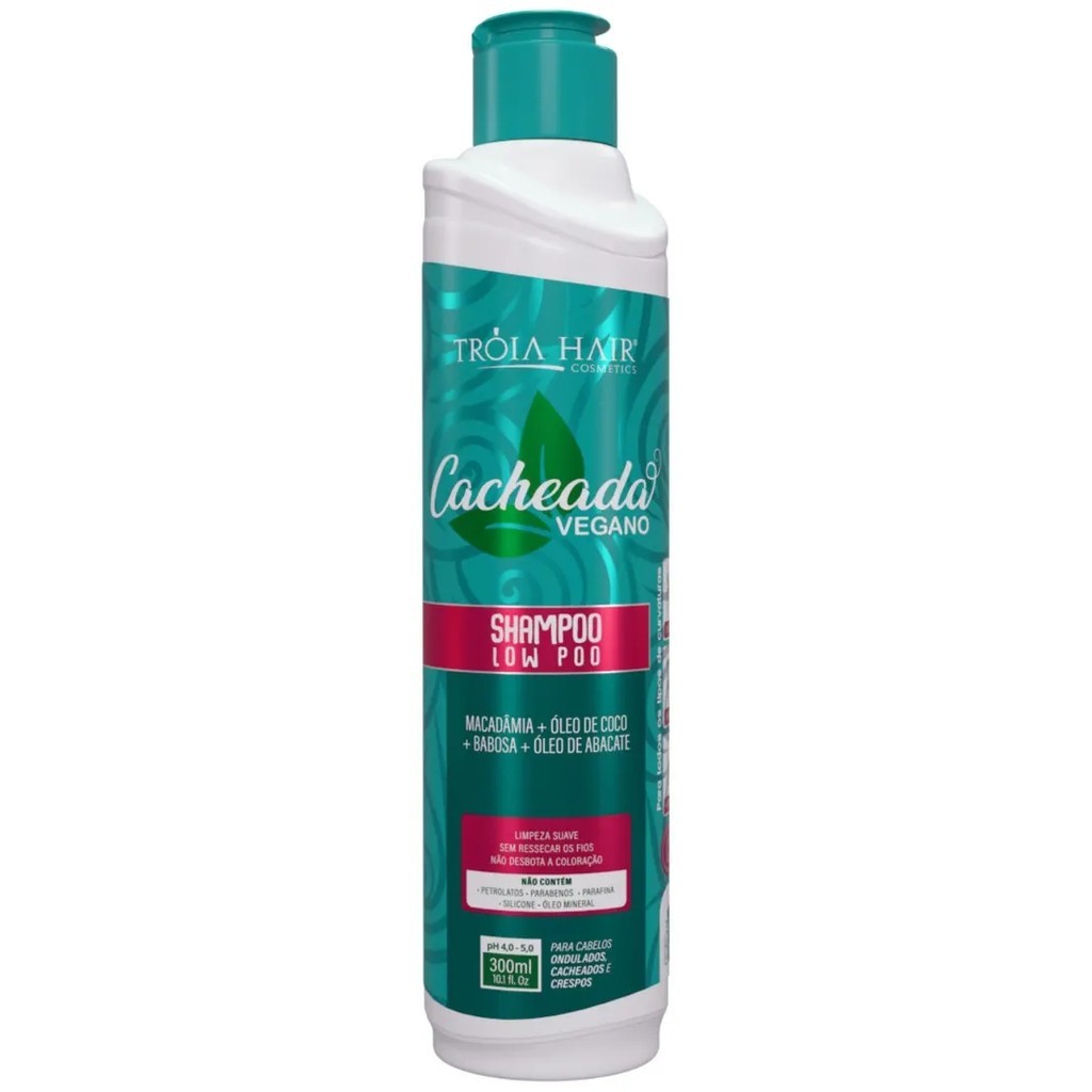 Shampoo Low Poo cabelo Cachos e Ondas Vegano 300ml Limpeza Suave Sem Sulfato e Parabenos Definição
