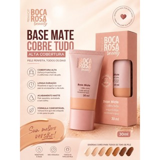 Base Matte Boca Rosa Beauty 30ml – Alta Cobertura e Longa Duração