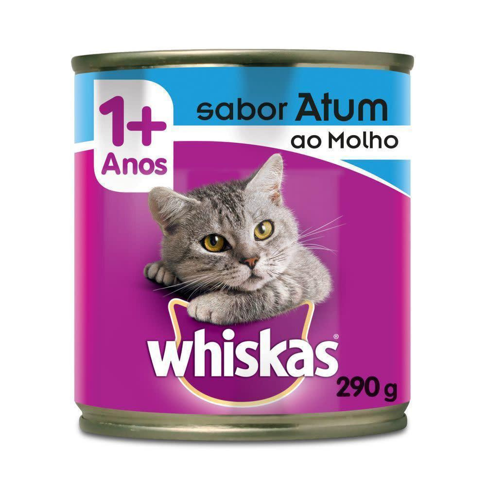 Ração Úmida Whiskas Lata Atum ao Molho para Gatos Adultos 290g