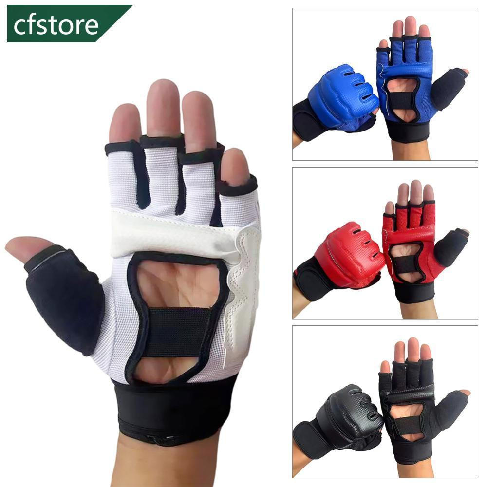 CFSTORE Metade Dedo Luvas De Boxe Couro Do Plutônio MMA Luta Kick Karate Muay Thai Treinamento Treino C7X4