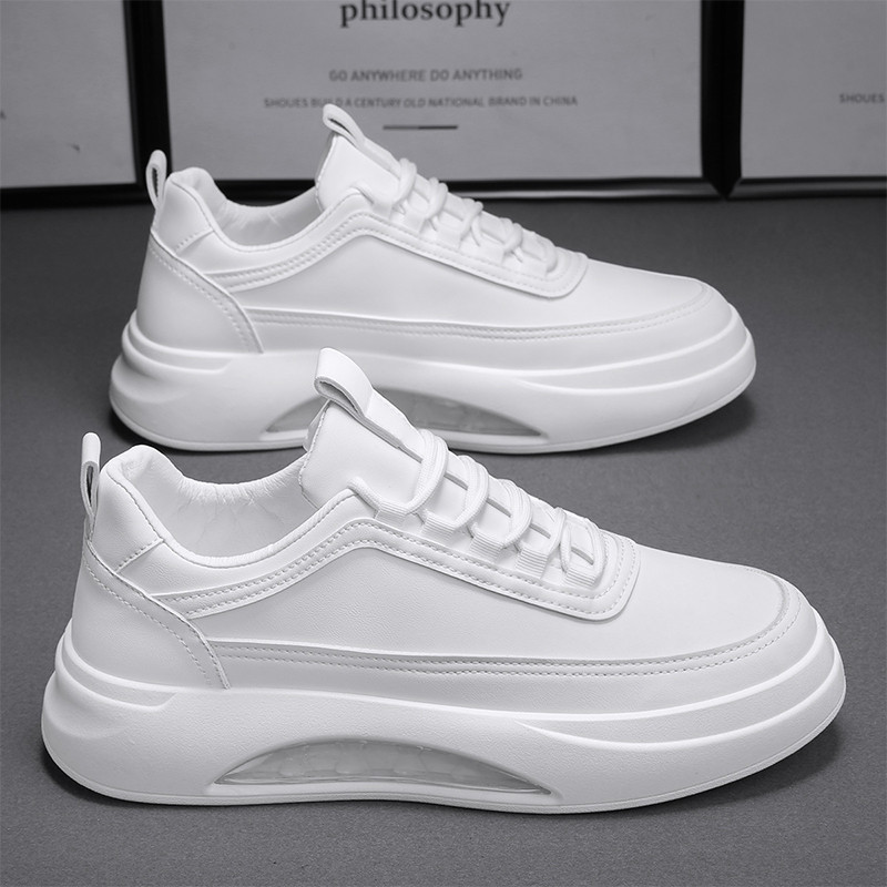 Sapatos masculinos 2026 novo estilo verão respirável de sola grossa sapatos brancos aumentados tênis masculinos sapatos