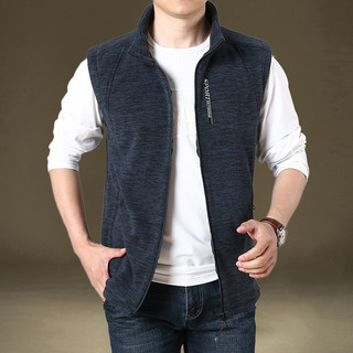 Novo colete de lã masculino de meia-idade colete de lã Casual Plus Size outono colete masculino inverno forro de lã