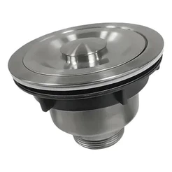 Válvula Para Cuba Pia Escoamento Americana Luxo Inox 4 1/2 Cesto Acabamento Escovado