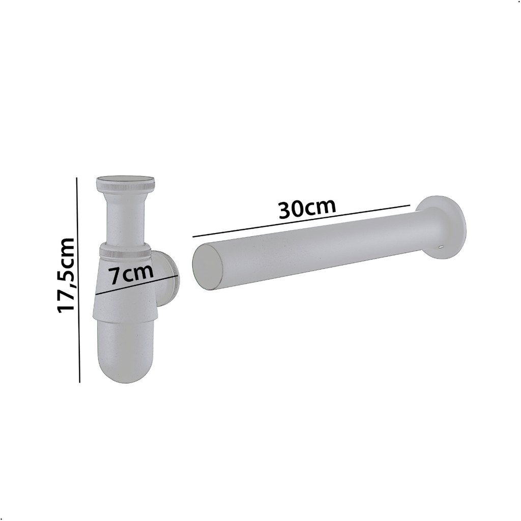 Sifão Copo Lavatório Aço Inox 7/8 Preto · foto 2