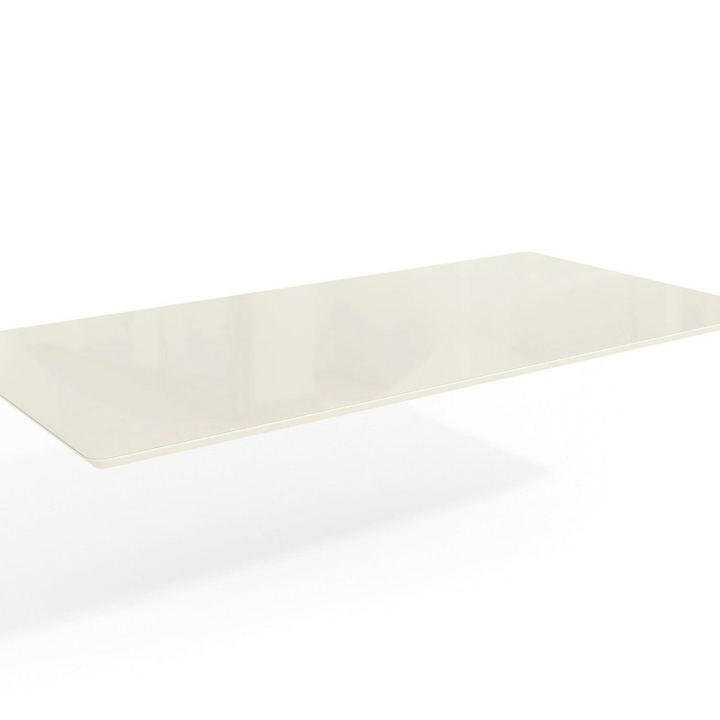 Tampo para Mesa de Jantar Retangular 180x90cm Vidro/MDF 30mm para 6 Lugares Off White Off White