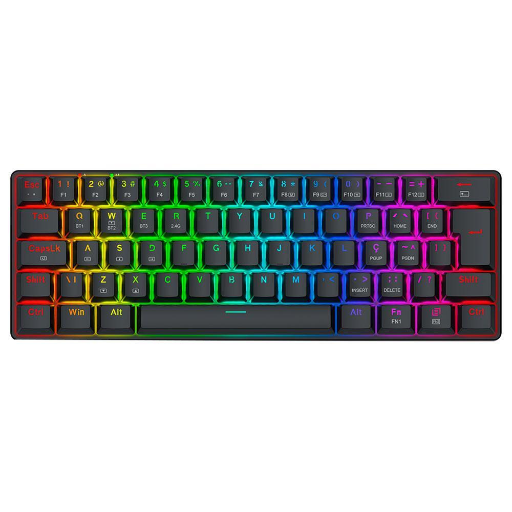 Teclado Redragon Mecanico Gamer Jax Pro Rgb Preto Switch Dust-proof Brown K613-kbs Pt-brown