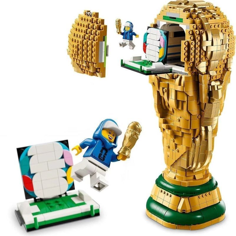 2400 pçs Lego blocos de construção copa do mundo futebol internacional Hercules copo ornamentos futebol montado brinqued