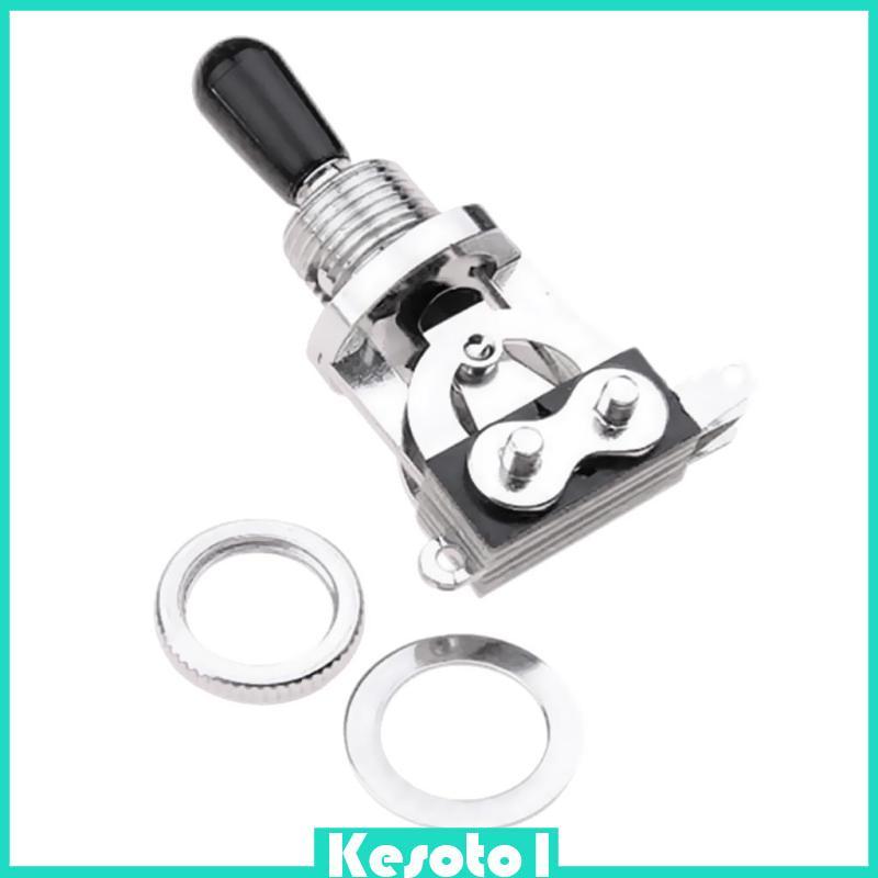 [Brkesoto1] Chave Seletora De 3 Vias Para Guitarra Elétrica Les Paul-Prata Com Ponta Preta