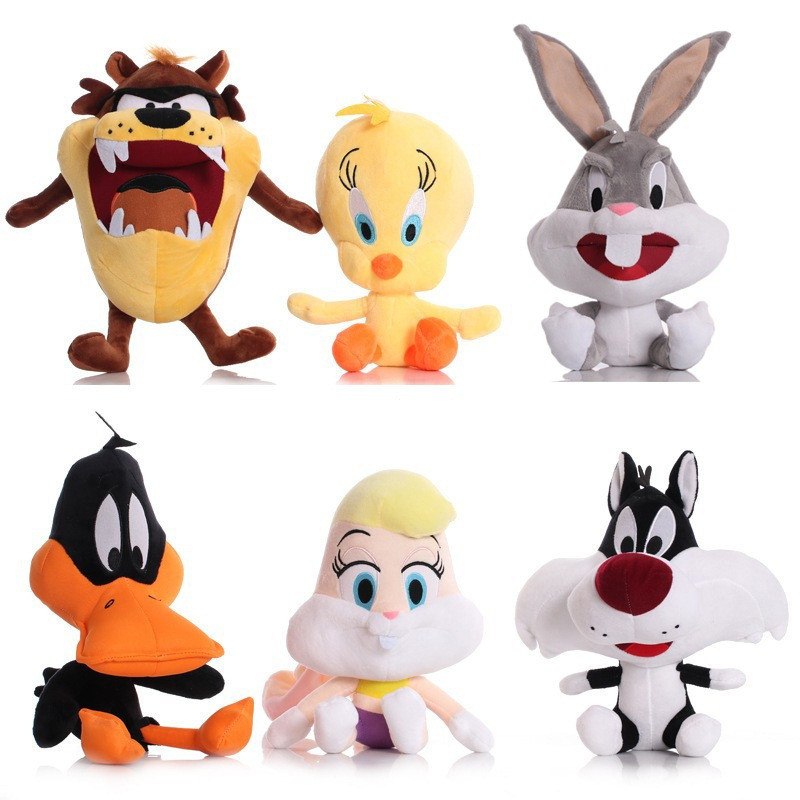 6 tipos de brinquedos de pelúcia Space Jam de 20-30 cm: Bugs Bunny, Lola, Daffy Duck, Tasmanian Devil e Little Flying Ca