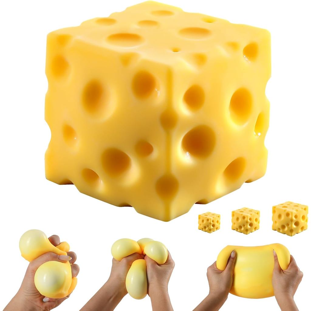 Cubo de Queijo Macio, Brinquedos Anti-stress Macios para Crianças e Adolescentes, Presentes para Cestas de Páscoa e Meia