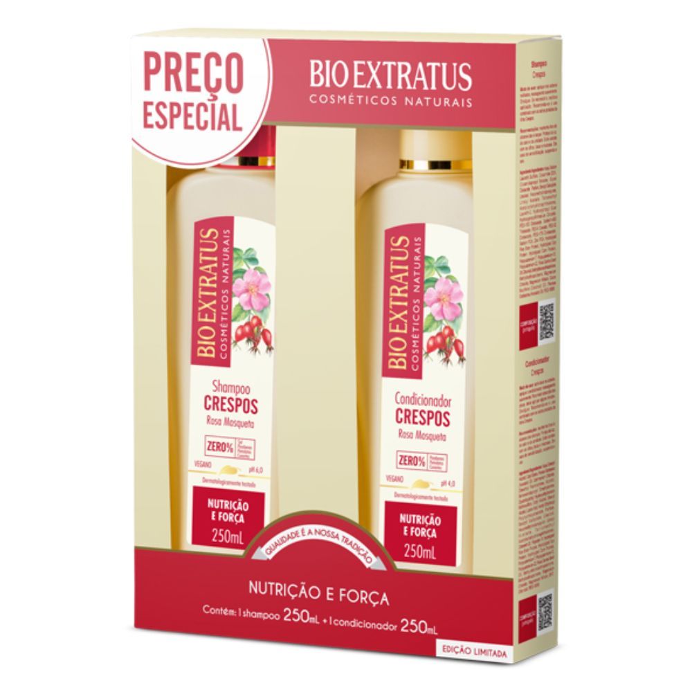Shampoo + Condicionador Bio Extratus Crespos Nutrição e Força 250ml cada Preço Especial