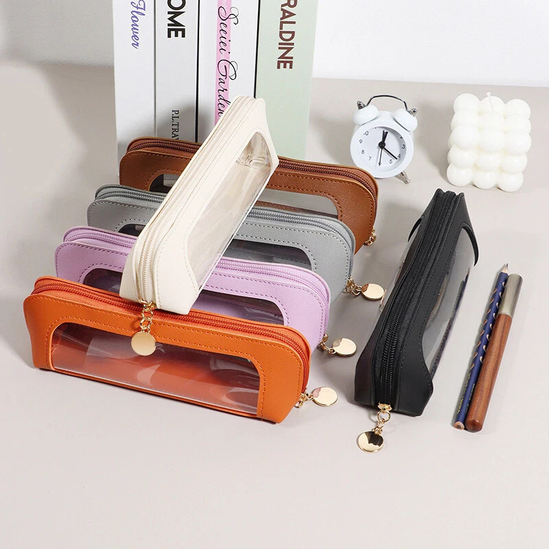 Estojo Multiuso Transparente Necessaire Escolar