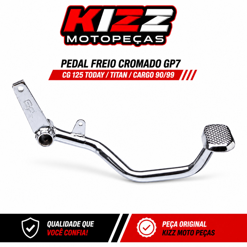 Pedal Freio Cromado Gp7 Cg 125 90 A 99 Today/Titan/Cargo