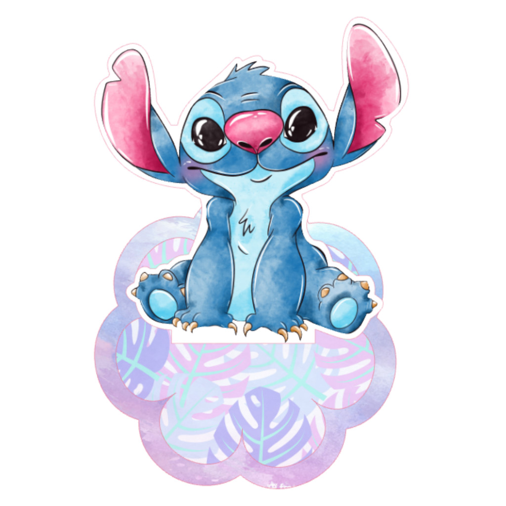 Kit Aplique 3D Personalizado Stitch Tags de Festa em Pé Lembrancinhas Temáticas para Aniversário Infantil