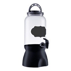 Pote Suqueira Transparente Com Torneira E Suporte 3,6l Amaciante E Sabão Em Pó Liquido  Lousa Cores CONCPT