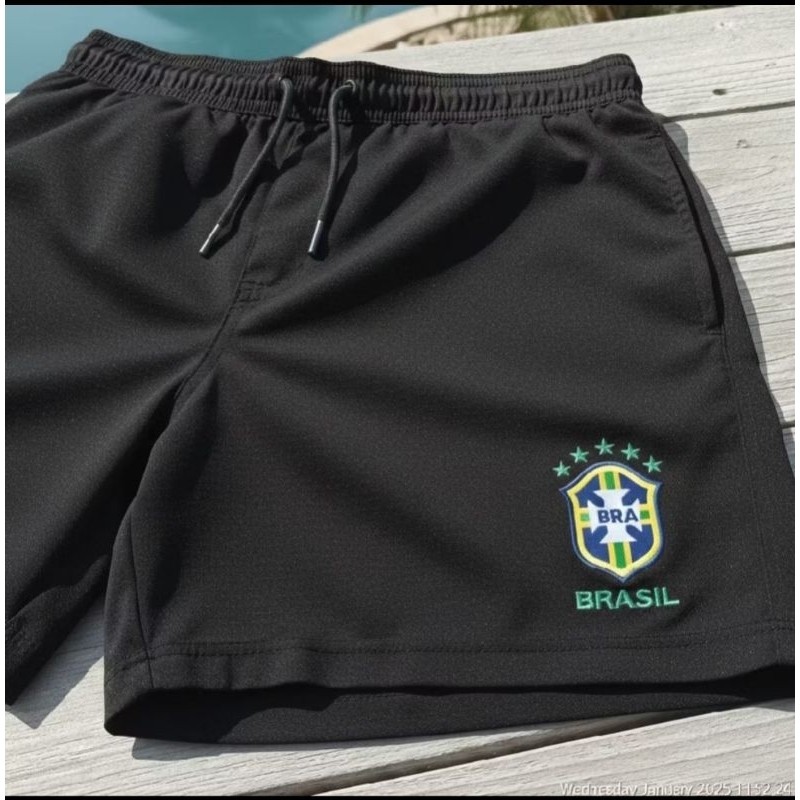 Bermuda Tactel Brasil com Elastano Masculina – Leve, Confortável e Secagem Rápida Academia Treino
