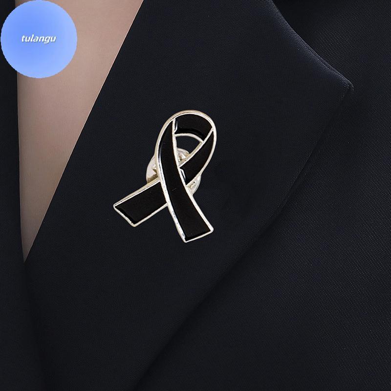 TULANGU 1/5/10 Pçs Bla Fita Branca Pino Crachá Broche Funerários Memorial Esmalte Luto Emblema Funerário BR