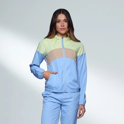 Conjunto Agasalho Com Capuz e Calça Feminino Treino - AZUL GLACIAL
