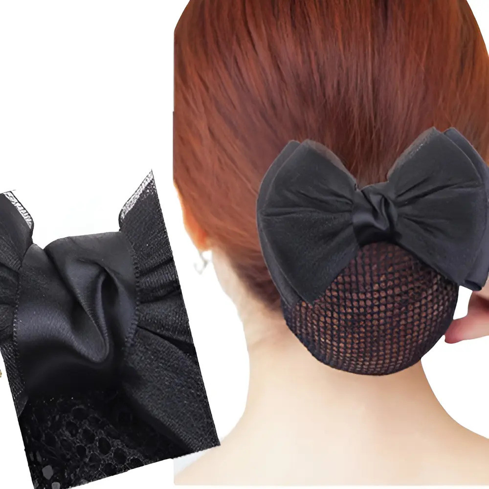 Presilha Laço Com Redinha Cabelo Coque 50 Unidades Atacado