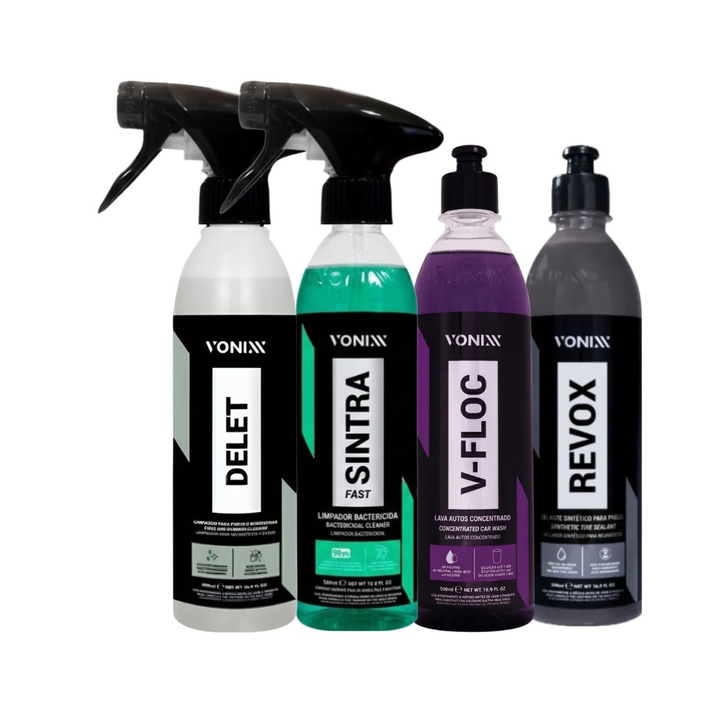 Vonixx V-Floc Shampoo Delet Limpador Para Pneus e Borrachas Revox Selante Sintra Fast Multilimpador