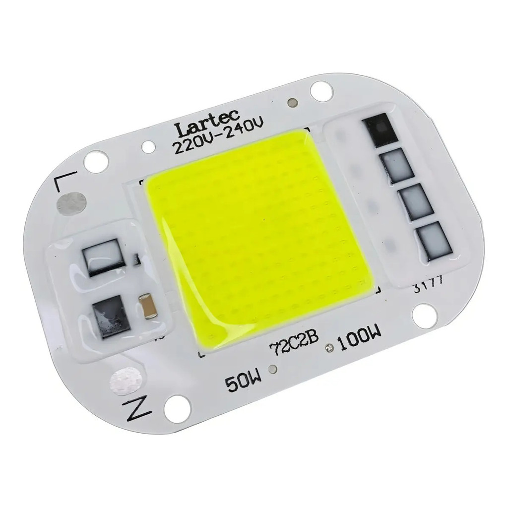 5x Chip LED 100W Branco Frio 6000K Sem Reator