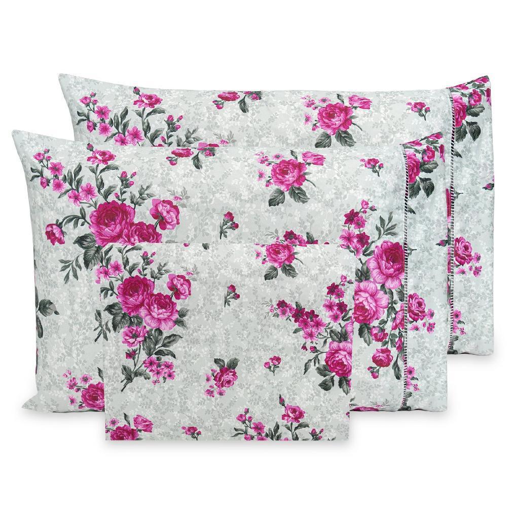 Lençol Queen de Cima Estampado 3 pçs Percal Flex 400 Fios Macio
