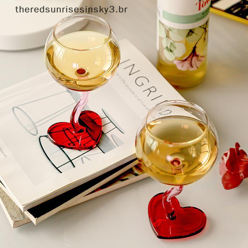 TSBR Caneca De Vidro Em Formato De Coração , Copo De Vinho Champanhe , Com Alto Teor De Borosilicato , Resistente Ao Cal