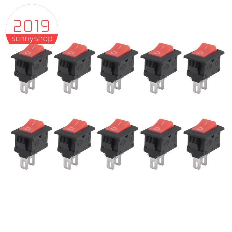 [Bestseller S] 10 Pcs KCD11 2Pin 2P Interruptor Oscilante De Carro Preto 3A 250 V 6A 125 Botão AC KCD1-11 10X15 10X15 KC
